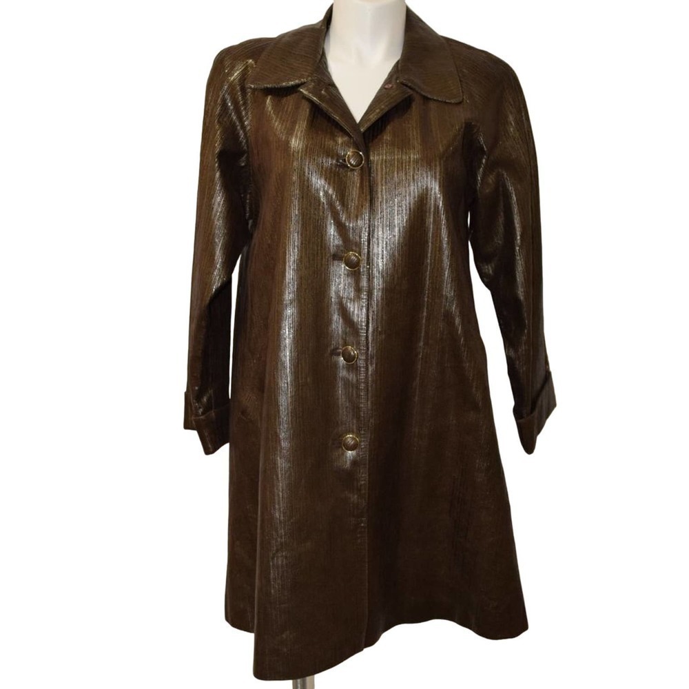 BRUNO FURS - Vintage long brown soft leather lined coat